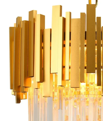 Люстра подвесная VERTIGO 81440/6C GOLD Natali Kovaltseva прозрачная золотая на 6 ламп, основание золотое в стиле классический  фото 3